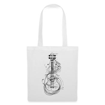 Art en ligne de ukulélé - Sac en tissu - blanc - Devant