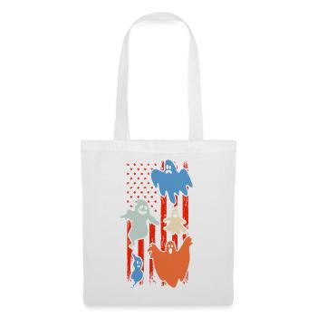 Fantôme d’Halloween Halloween Drapeau des États-Unis Fantôme d’Halloween - Sac en tissu - blanc - Devant