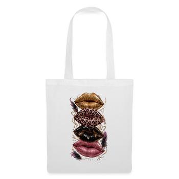 Glamour Lippenkollage Leopardenglanz - Stoffbeutel - Weiß - Vorne