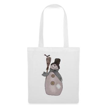 Schaebiger_Schneemann - Stoffbeutel - Weiß - Vorne