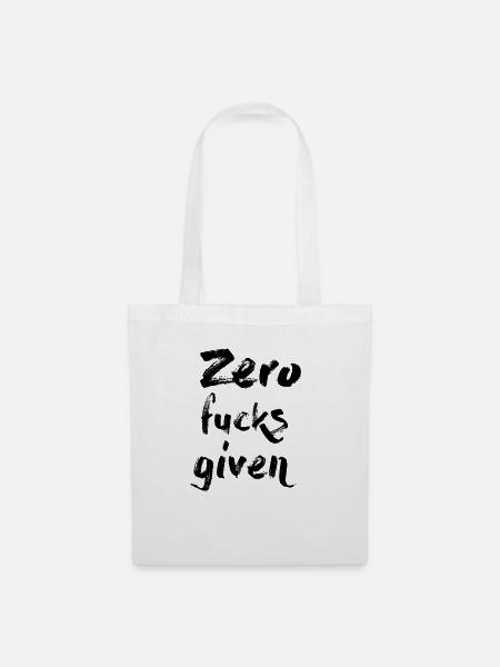 Zero Fucks Given - Stoffbeutel - Weiß