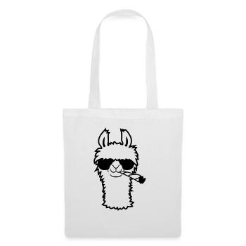 Lama Mit Joint - Stoffbeutel - Weiß - Vorne