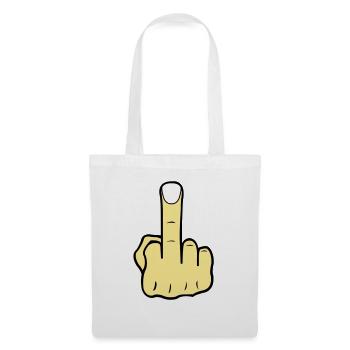 Doigt du milieu - Sac en tissu - blanc - Devant