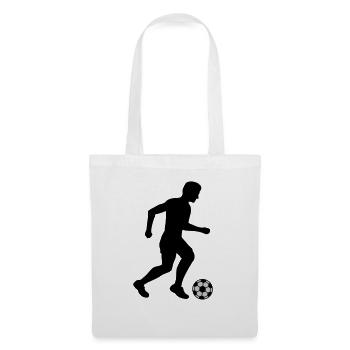Silhouette Fußballer Sport Design - Stoffbeutel - Weiß - Vorne