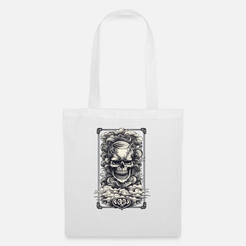 Totenkopf Design - Stoffbeutel - Weiß