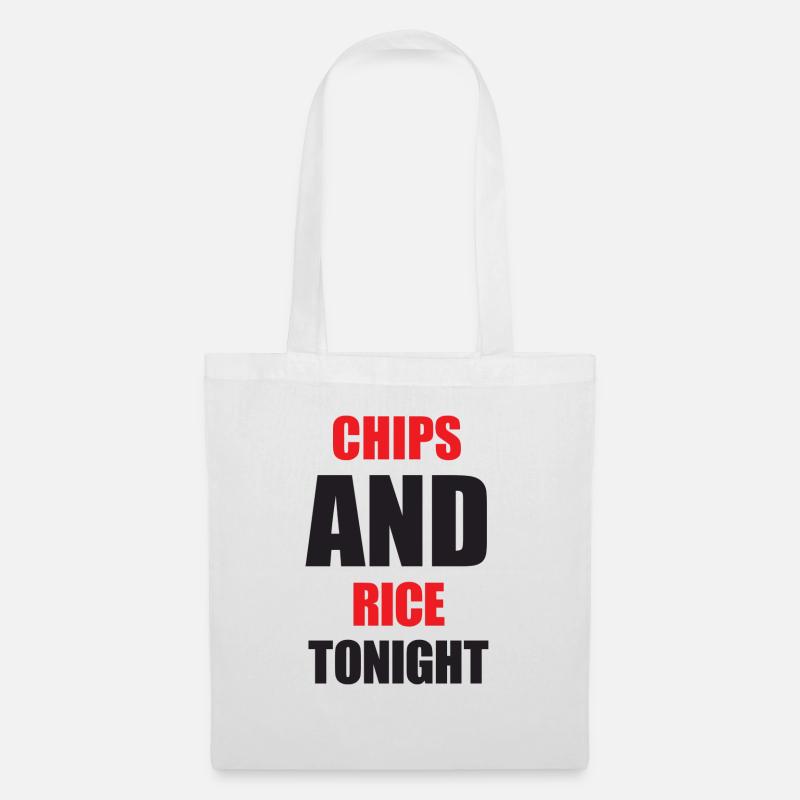 Chips Reis schwarz - Stoffbeutel - Weiß