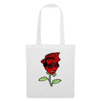 Femme DJ Rose Fleur Joli Visage Féminin - Sac en tissu - blanc - Devant