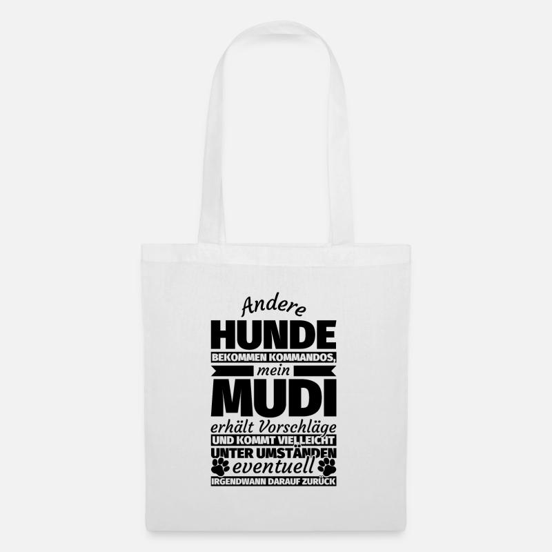 Mudi Hund Geschenke - Stoffbeutel - Weiß