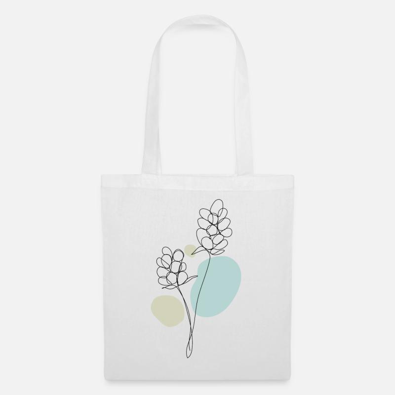 Abstrakte einzeilige Blume - Stoffbeutel - Weiß