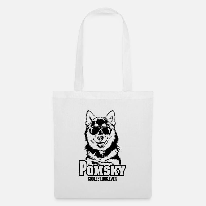 POMSKY coolest dog ever Hundespruch Hunde Hund - Stoffbeutel - Weiß