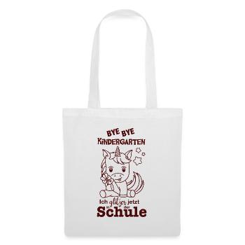 Schulkind Einhorn (braun) - Stoffbeutel - Weiß - Vorne