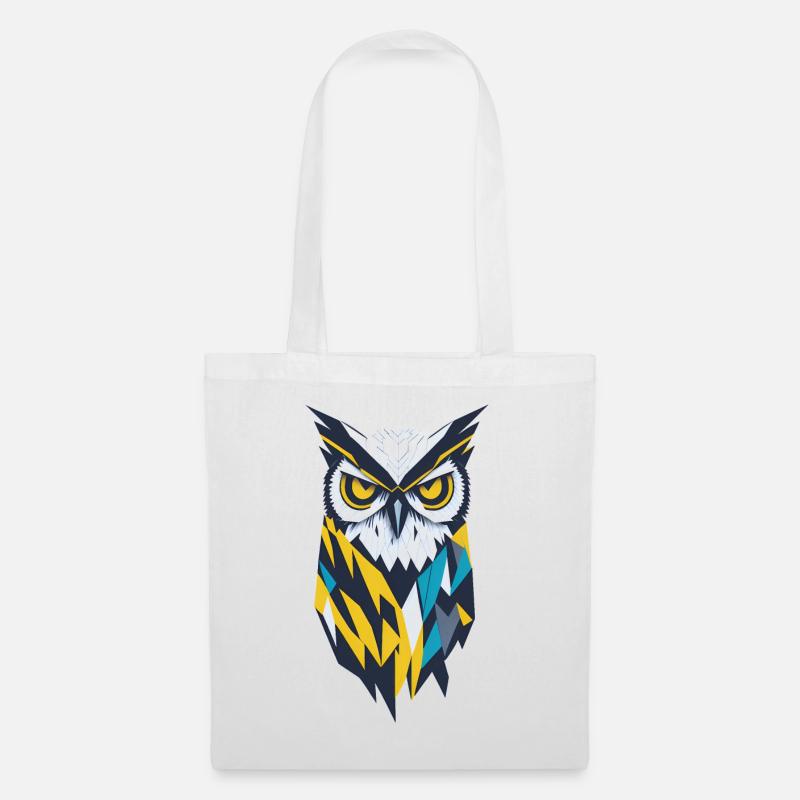 Geometric Owl - Tote Bag - white