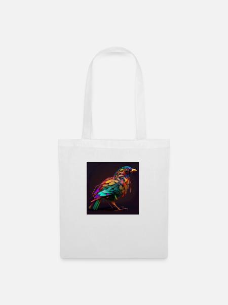 Farbiger Vogel, einzigartiges Design - Stoffbeutel - Weiß