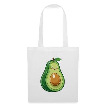 Avocado mit Gesicht - Stoffbeutel - Weiß - Vorne