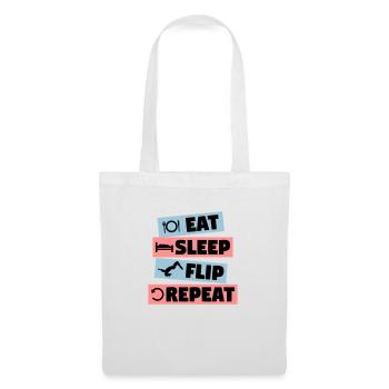 Gymnastics - eat, sleep, flip, repeat - Stoffbeutel - Weiß - Vorne