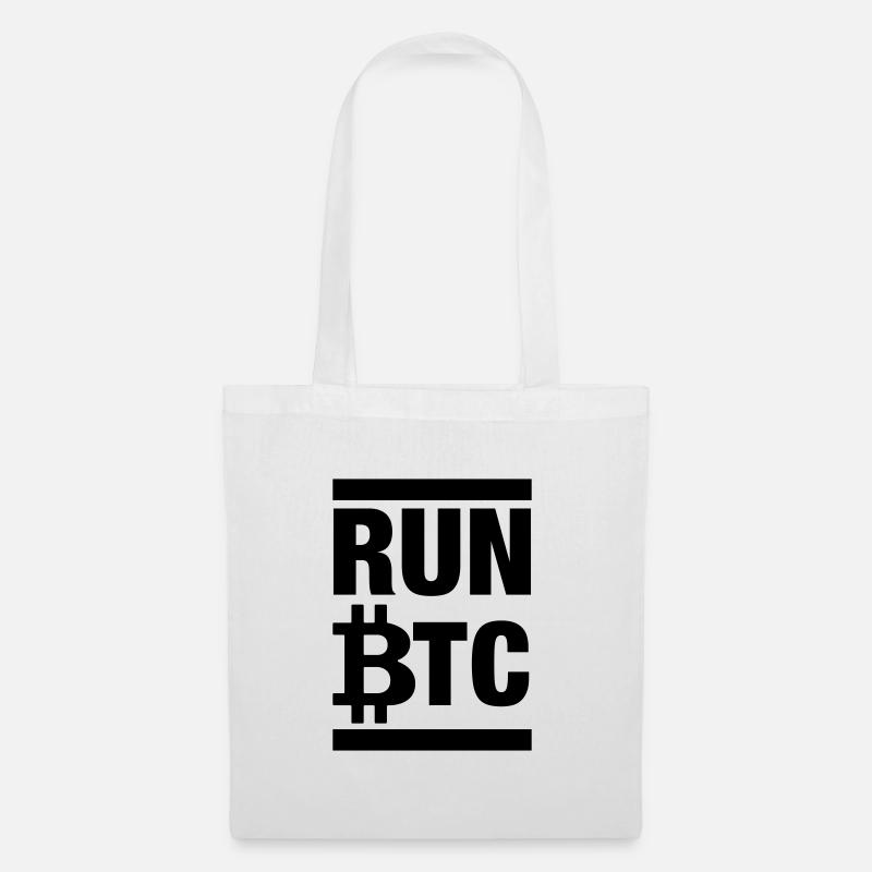Run BTC Bitcoin Krypto - Stoffbeutel - Weiß