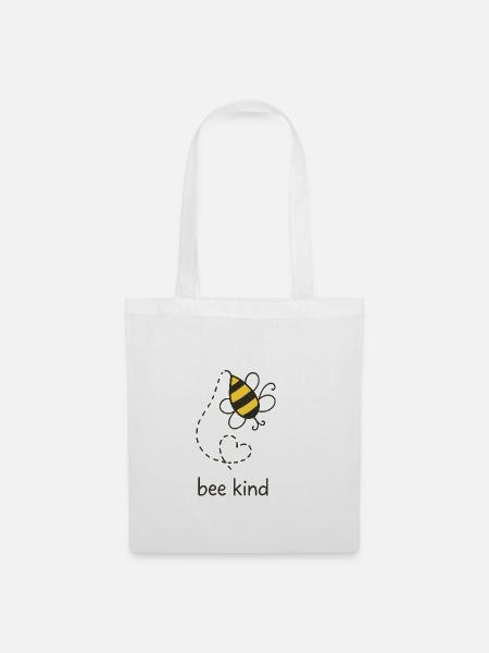 Be Kind Biene Illustration - Stoffbeutel - Weiß