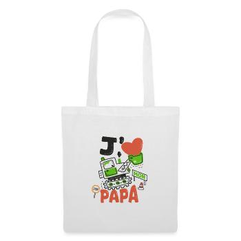 J'aime mon papa cadeau père et fils fille - Sac en tissu - blanc - Devant