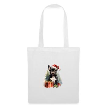 ErSa Solutions - Französische Bulldogge Weihnachtsmann - Stoffbeutel - Weiß - Vorne