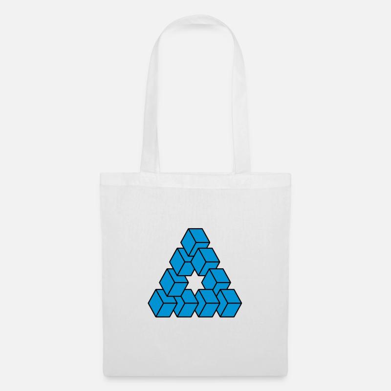 Optical illusion - Impossible figure - Sac en tissu - blanc