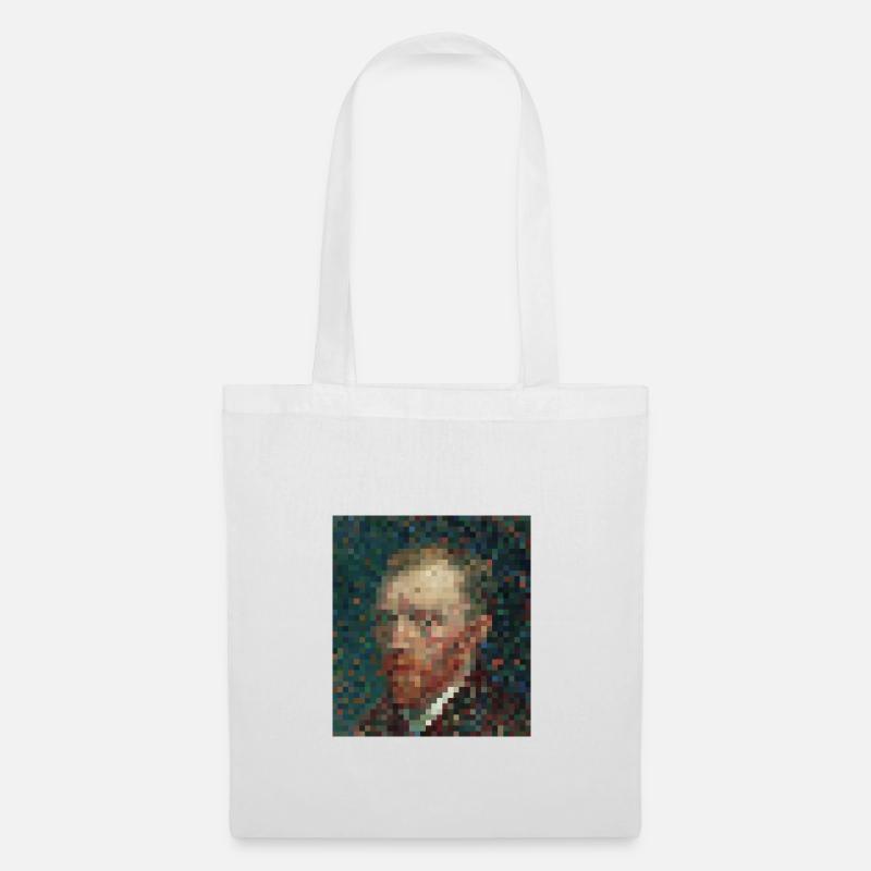 Van Gogh verpixelt farbig - Stoffbeutel - Weiß