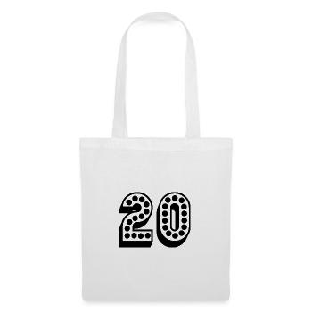 20. 20 ANS. 20e ANNIVERSAIRE. ANNIVERSAIRE 20 ANS. - Sac en tissu - blanc - Devant