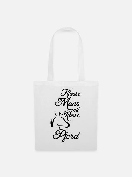 Klasse Mann - Rassepferd Geschenk - Stoffbeutel - Weiß