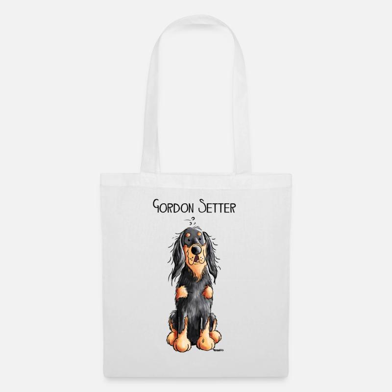 Funny Gordon Setter - Hund - Comic - Hunderasse - Stoffbeutel - Weiß
