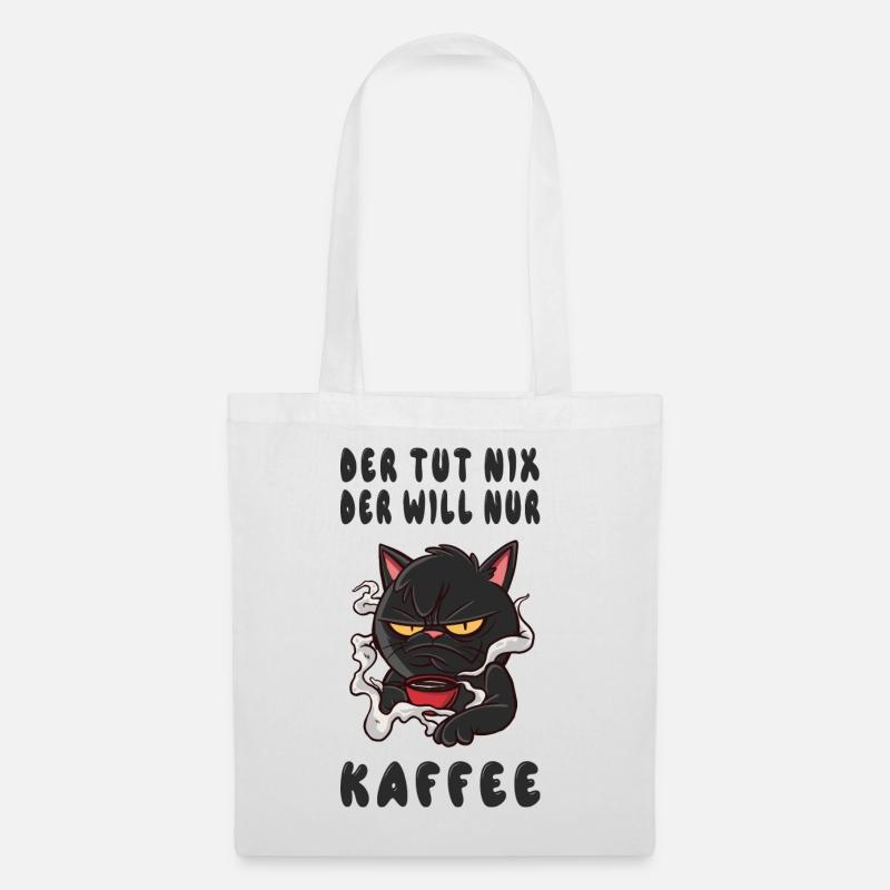 Kaffee Katzen Design - Stoffbeutel - Weiß