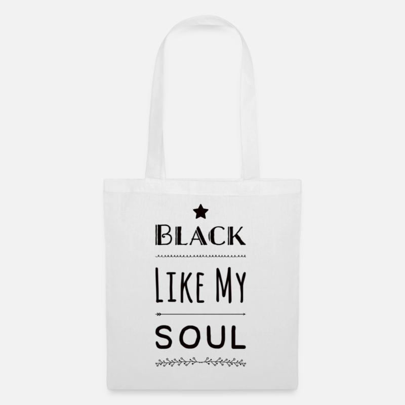 Noir comme mon âme - Sac en tissu - blanc