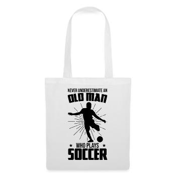 Grand-père Joueur de football - Sac en tissu - blanc - Devant