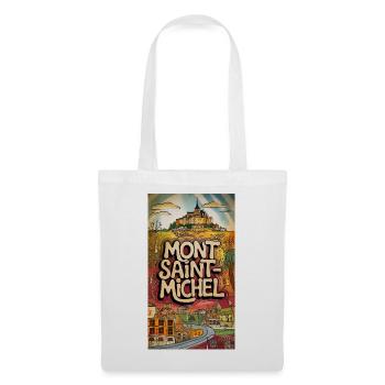 Mont Saint-Michel Psychedelic Skyline France City - Tote Bag - white - Front