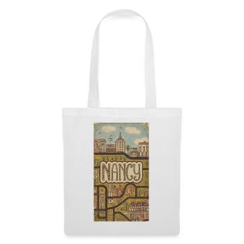 Nancy Cityscape Retro Map Typography - Tote Bag - white - Front