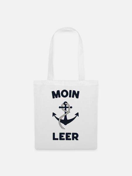 Moin Leer – Maritimes Anker-Design - Stoffbeutel - Weiß