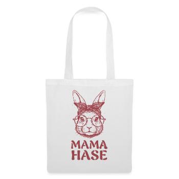 Mama Hase für Ostern und Muttertag - Stoffbeutel - Weiß - Vorne
