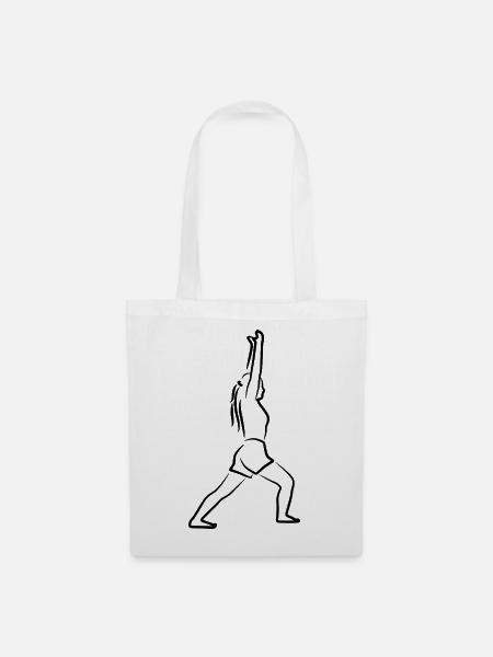 Yogini Zeichnung - Stoffbeutel - Weiß