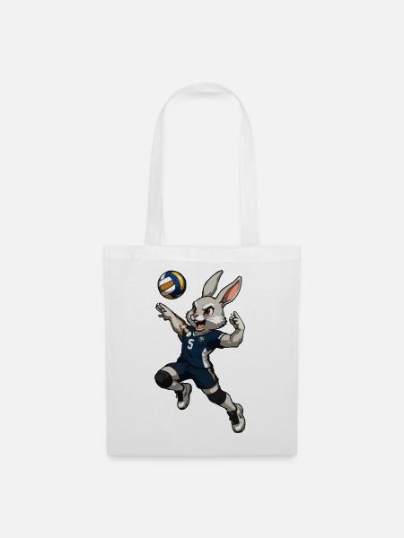 Handball Hase - Stoffbeutel - Weiß