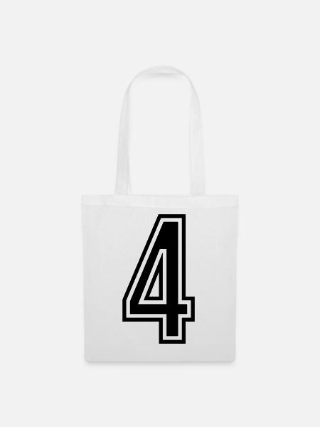4 Zahl symbol - Stoffbeutel - Weiß