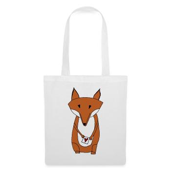 Mr Fox Loveletter / Herr Fuchs mit Liebesbrief - Stoffbeutel - Weiß - Vorne