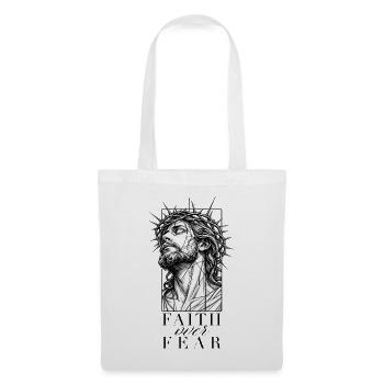 Faith Over Fear – Jesus Christus - Stoffbeutel - Weiß - Vorne