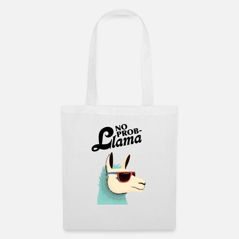 No Prob Llama - Pop Art Lama Alpaka - Stoffbeutel - Weiß