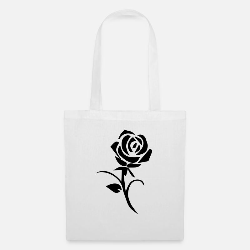 Rose - Stoffbeutel - Weiß
