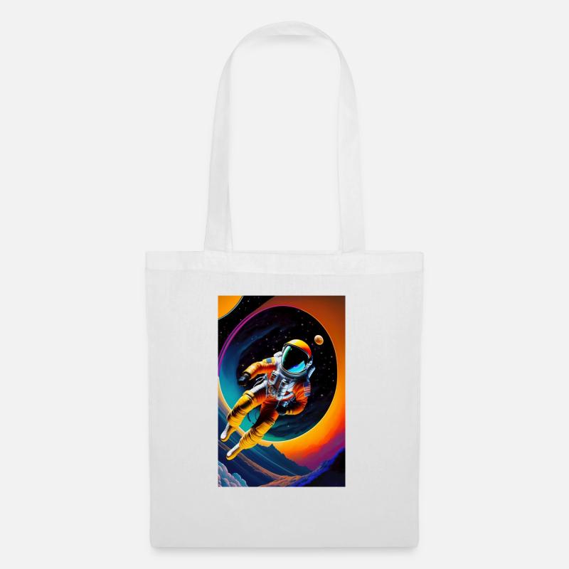 Schwebender Astronaut - Stoffbeutel - Weiß