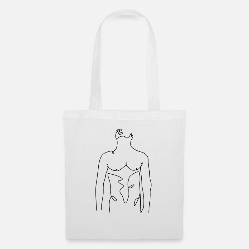 Lineart // Mann // Illustration - Stoffbeutel - Weiß