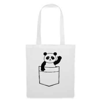 Travel Chest Pocket Panda Bear Waves Friendly - Tote Bag - white - Front
