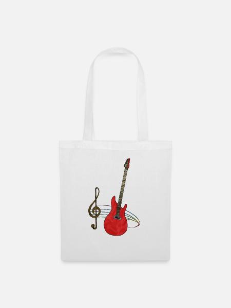 Gitarre - Stoffbeutel - Weiß