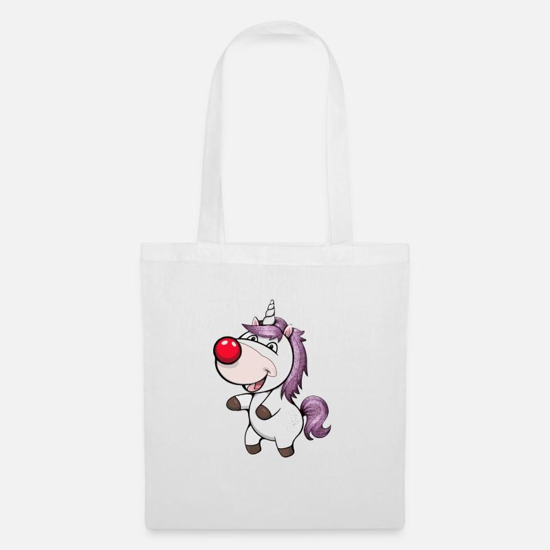 Einhorn Red Nose - Stoffbeutel - Weiß