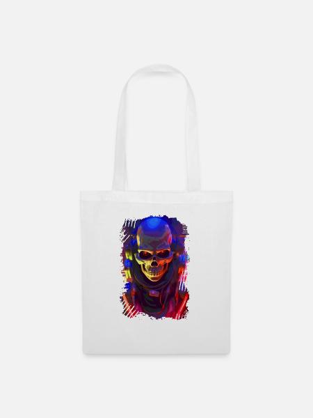 Roboter Skull - Stoffbeutel - Weiß