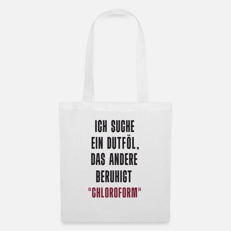 Dunkler Humor – Chloroform Witz - Stoffbeutel - Weiß