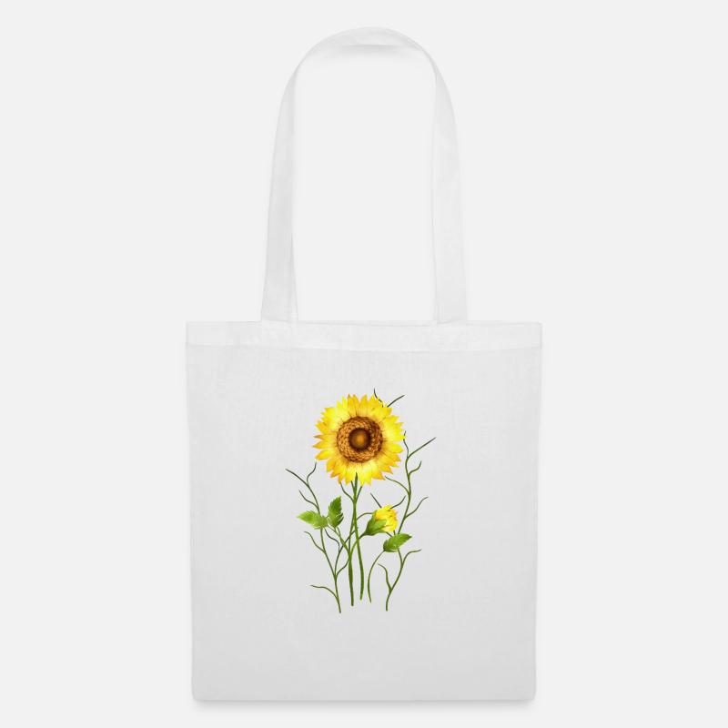 Blumen - Stoffbeutel - Weiß